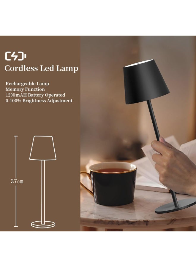2 PCS Bedside Lamp with USB Port & Touch Control, 3-Way Dimmable Table Lamp for Bedroom, Nightstand, Living Room, Dorm, Office(Black) - Image 4